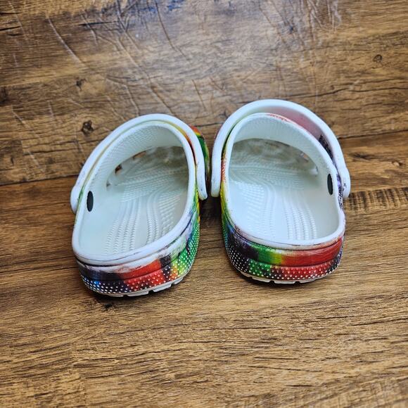 Crocs Classic Tie-dye Multi color clogs shoes sz 4 6 - Picture 7 of 9